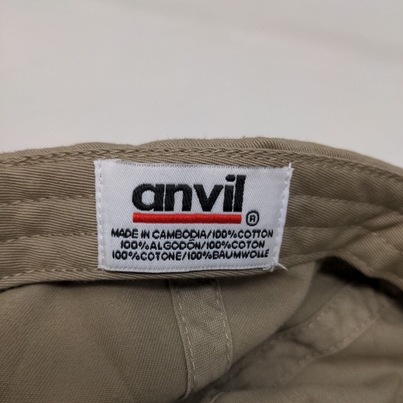 Anvil Men's Slideback Hat Tan Adjustable Embroidered New Hampshire The Bluffs - Picture 9 of 9